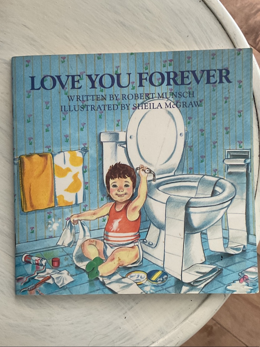 Vtg 1986 Love You Forever Picture Book - Classic Children's Story in Blue Cover